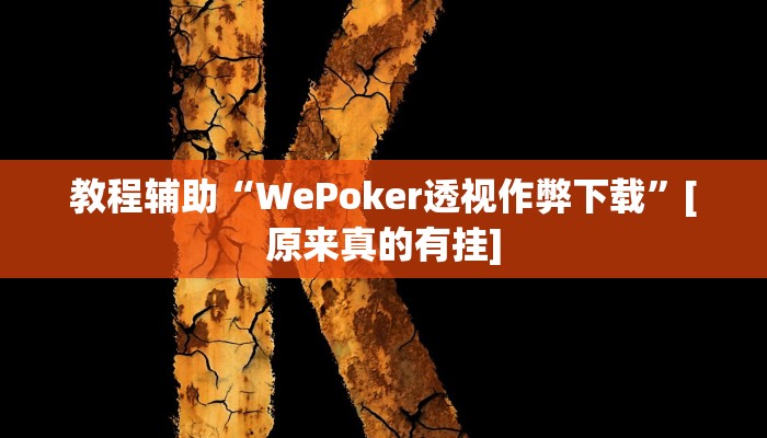 教程辅助“WePoker透视作弊下载”[原来真的有挂]