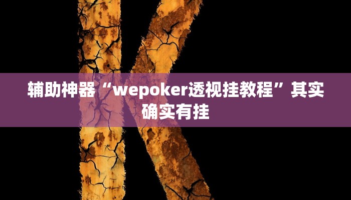 辅助神器“wepoker透视挂教程”其实确实有挂 辅助神器“wepoker透视挂教程”其实确实有挂
